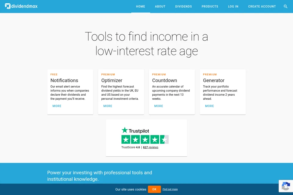 Aperçu de la landing page