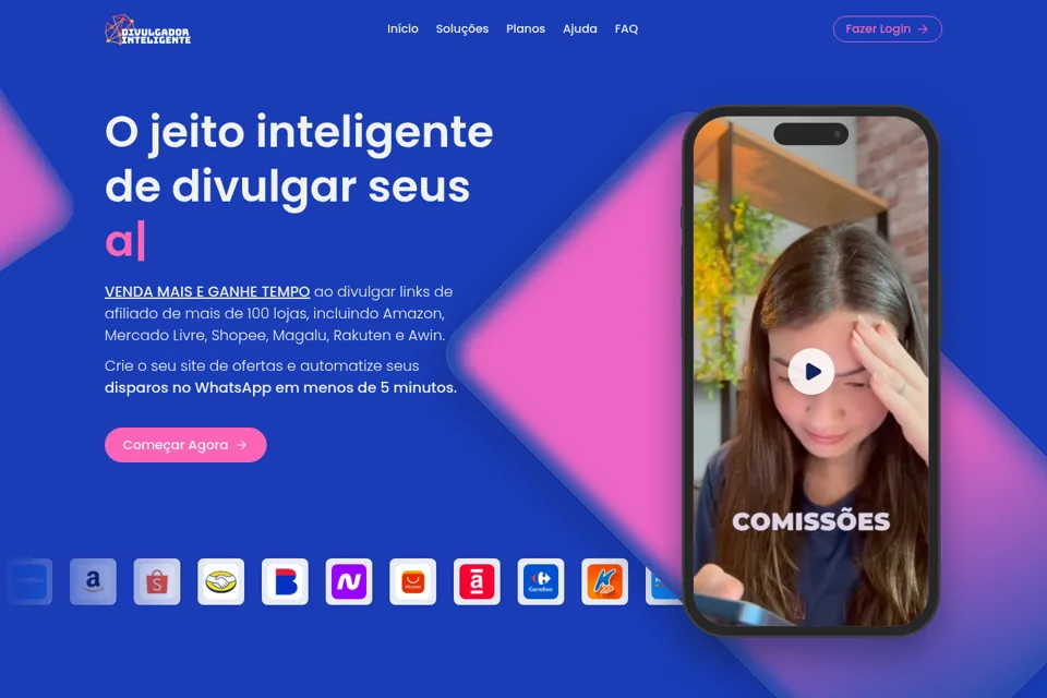 Aperçu de la landing page