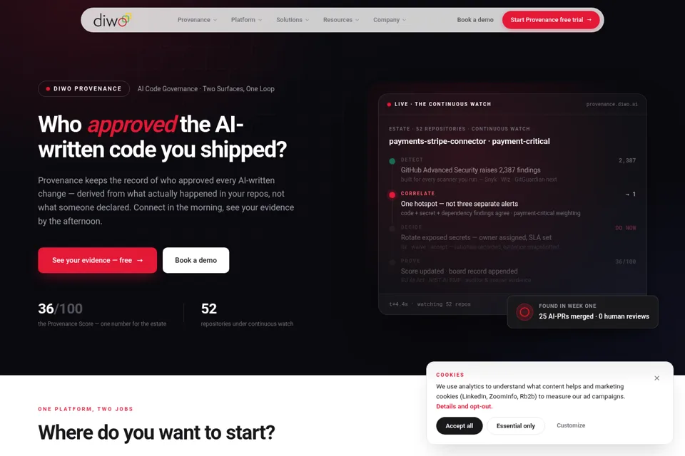 Aperçu de la landing page