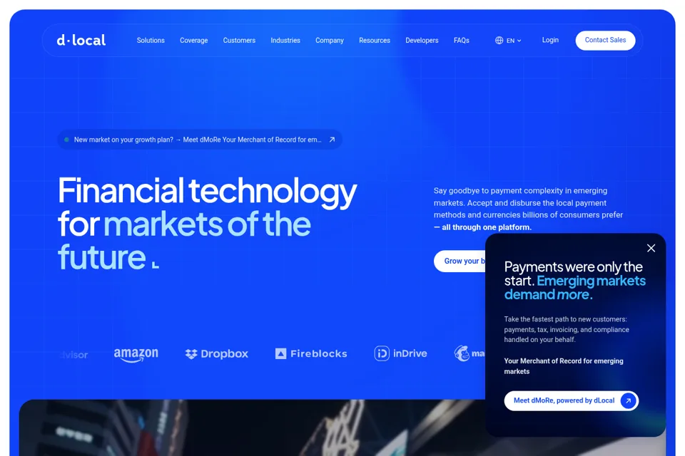 Aperçu de la landing page