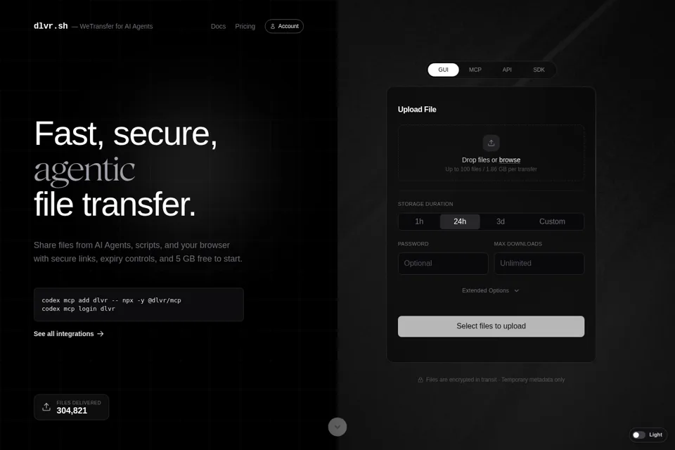 Aperçu de la landing page
