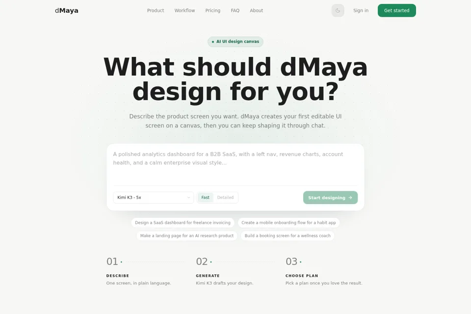 Aperçu de la landing page