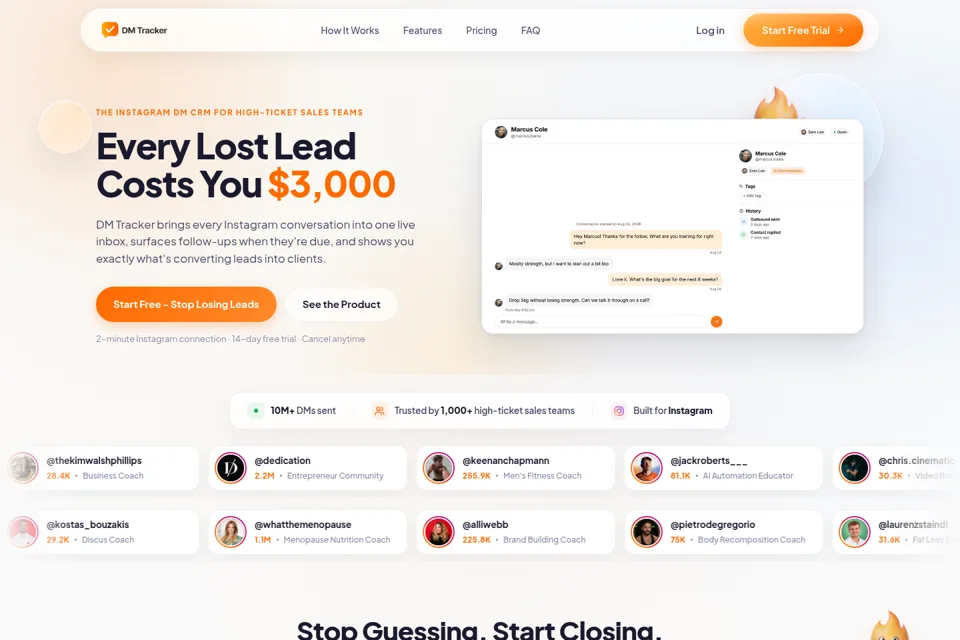 Aperçu de la landing page