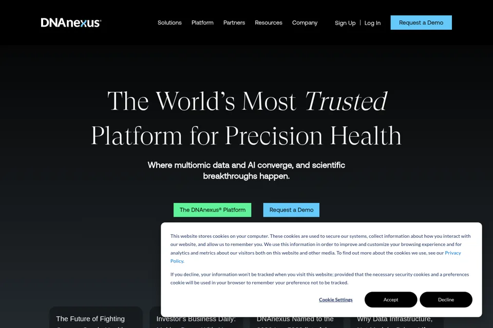 Aperçu de la landing page