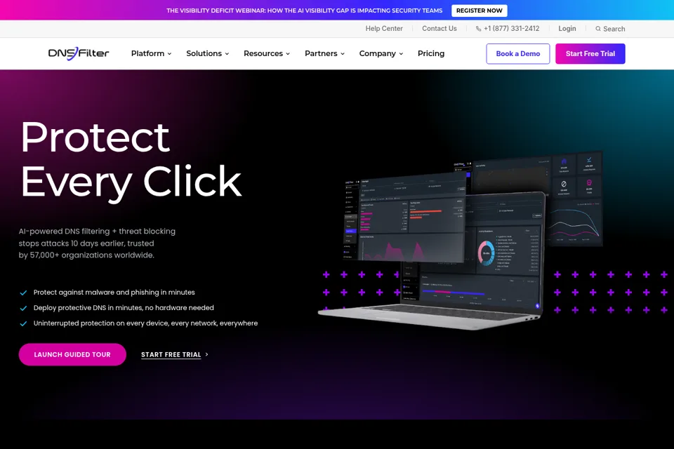 Aperçu de la landing page