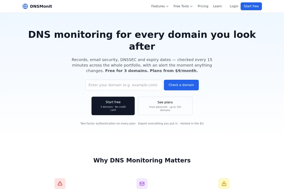 Aperçu de la landing page