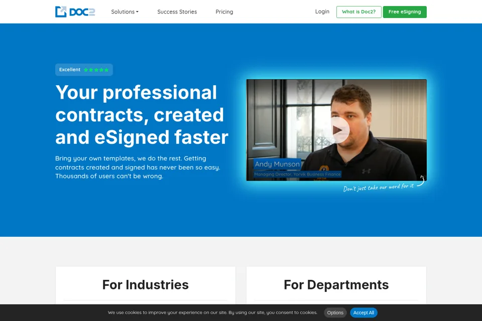 Aperçu de la landing page