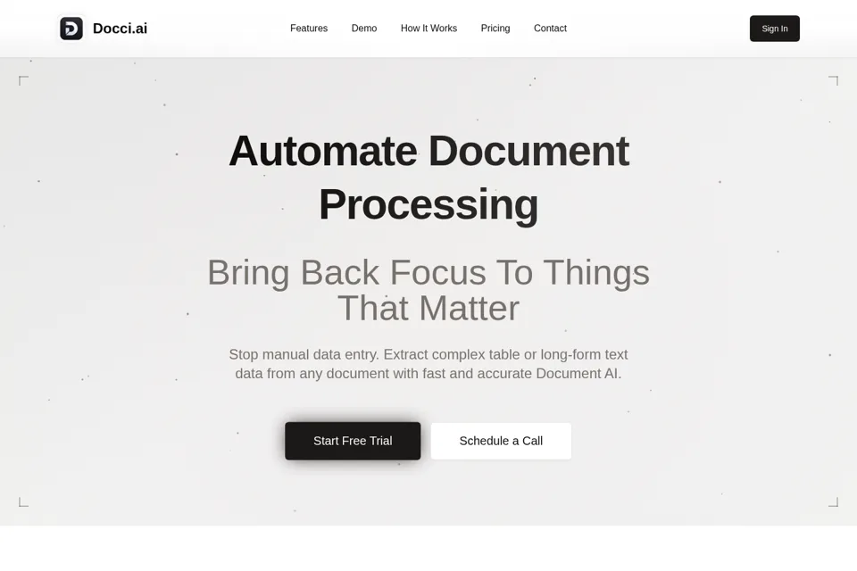 Aperçu de la landing page