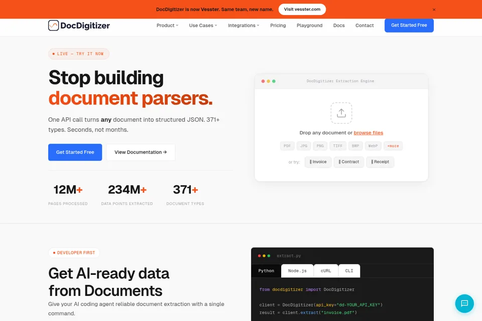 Aperçu de la landing page