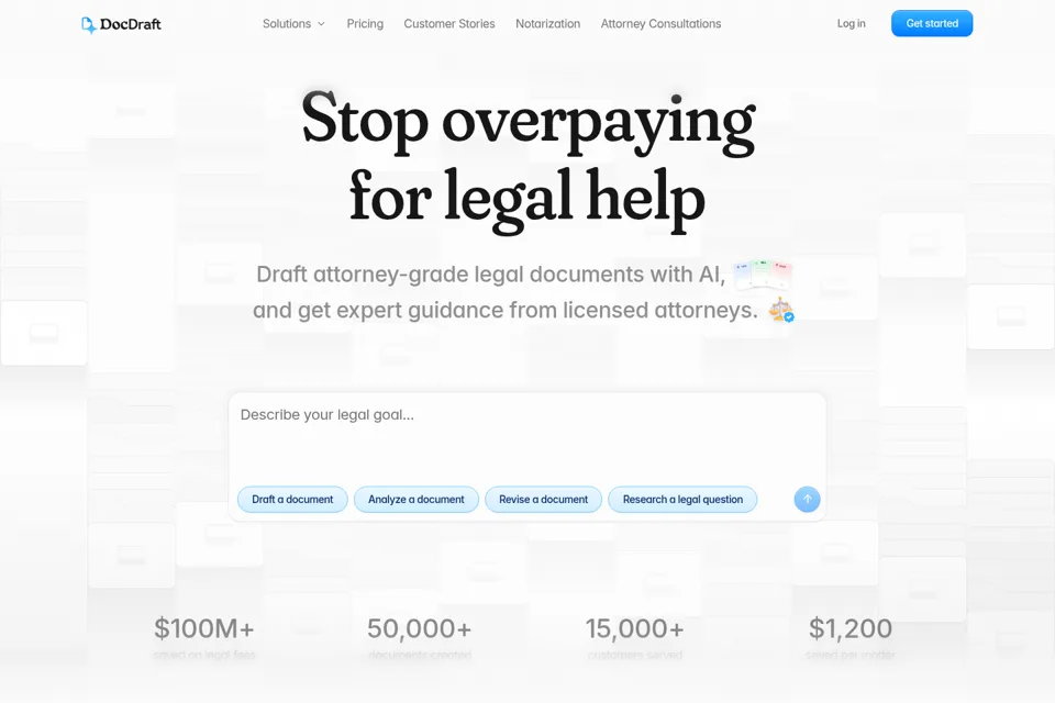 Aperçu de la landing page
