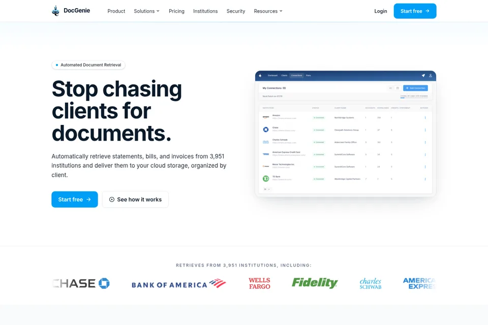 Aperçu de la landing page