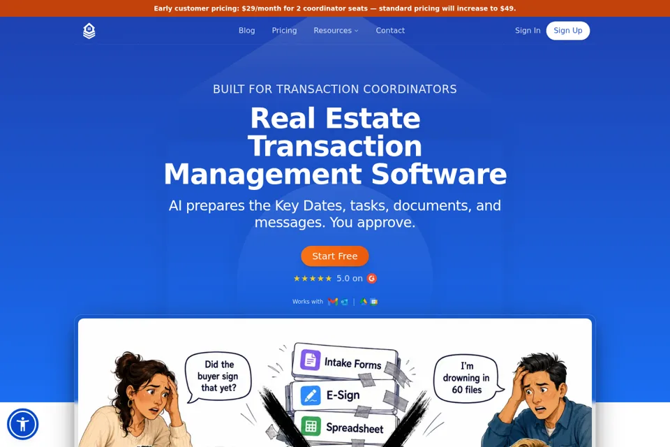 Landing page preview