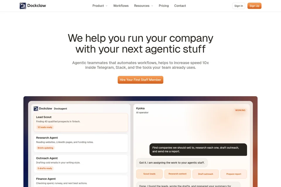 Aperçu de la landing page
