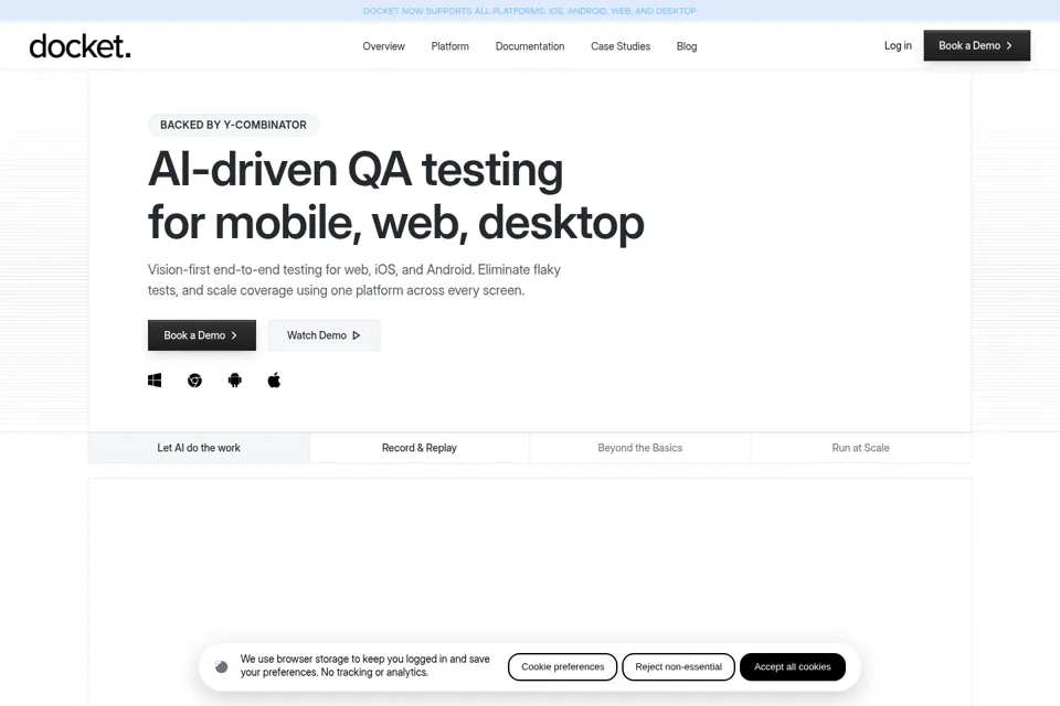 Landing page preview