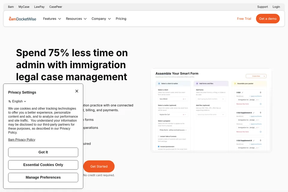Landing page preview