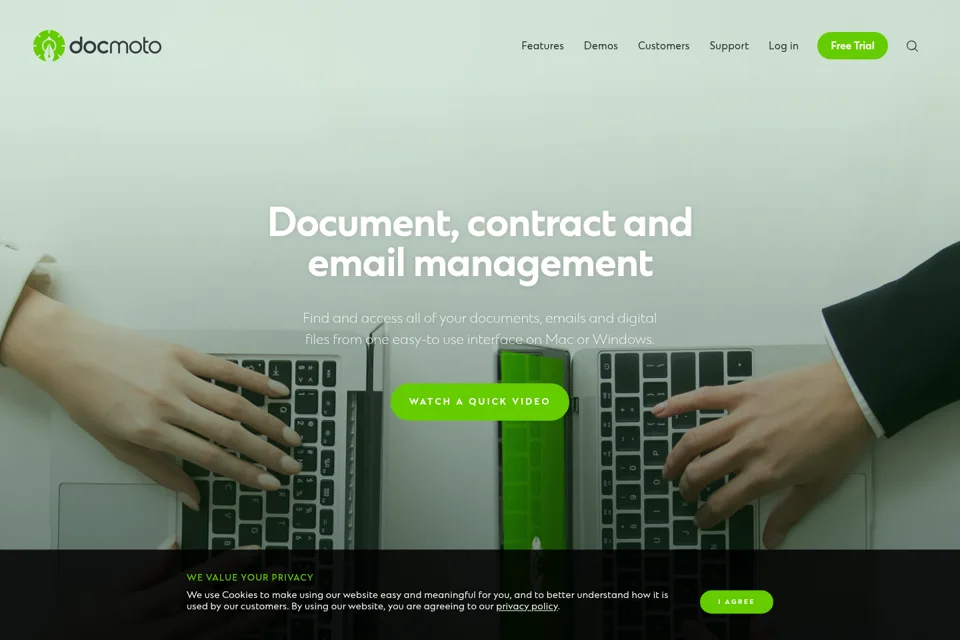 Aperçu de la landing page