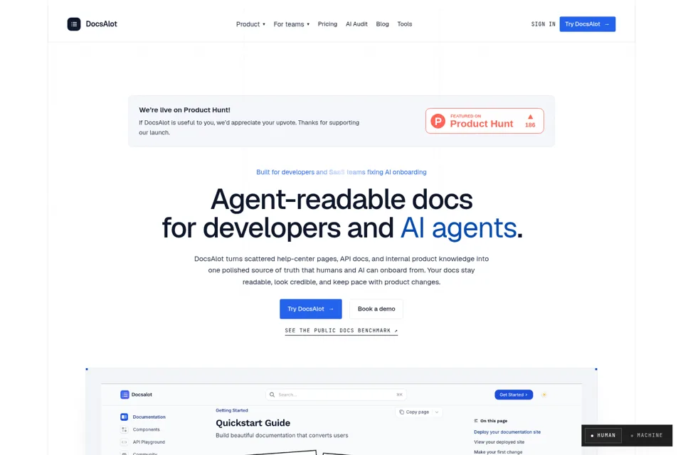 Aperçu de la landing page