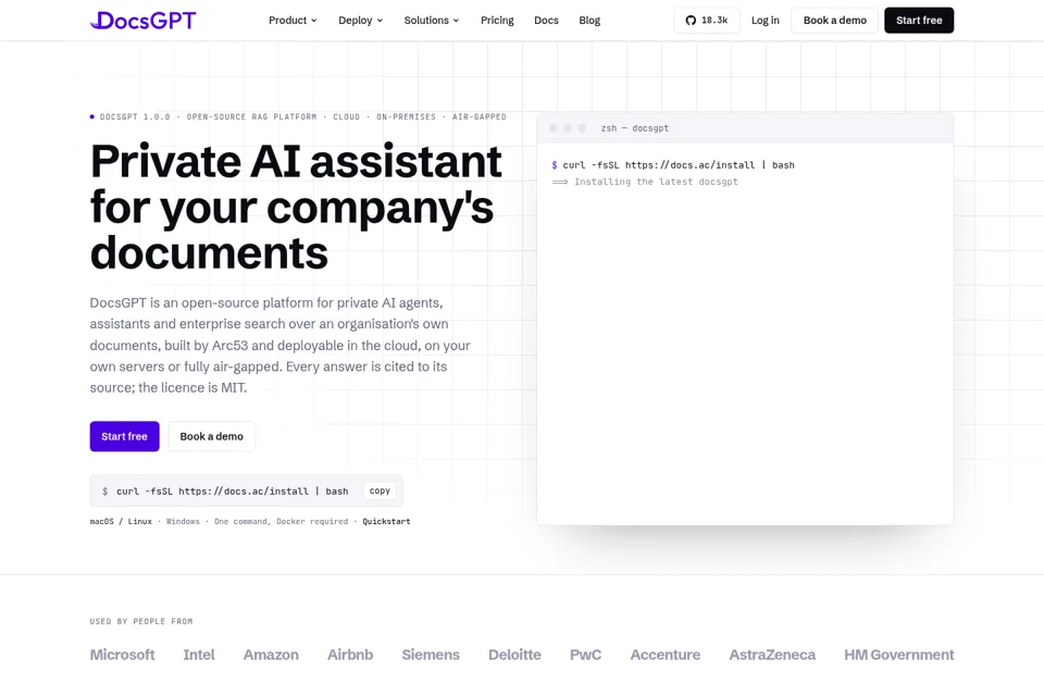 Aperçu de la landing page