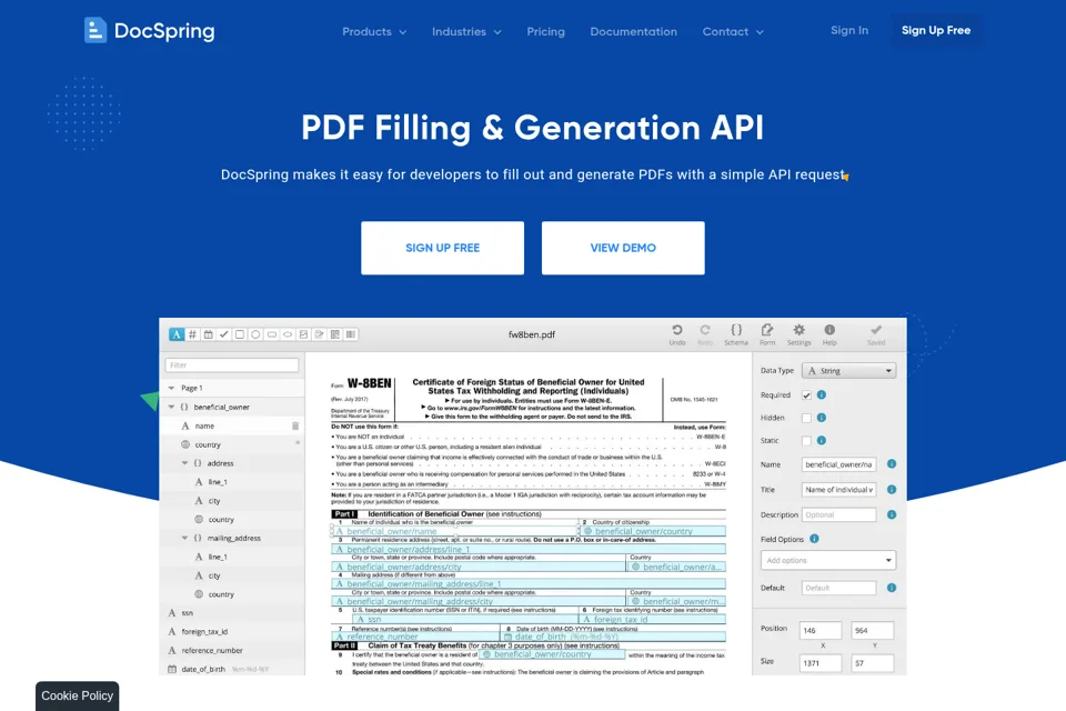 Aperçu de la landing page