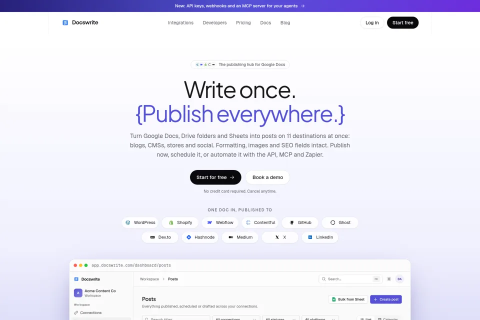 Landing page preview