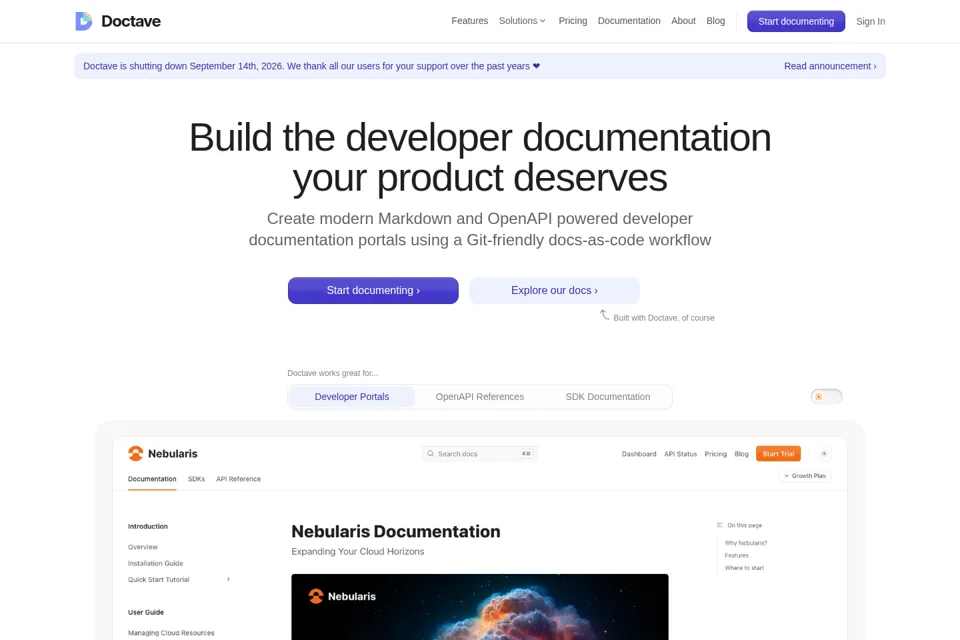 Aperçu de la landing page
