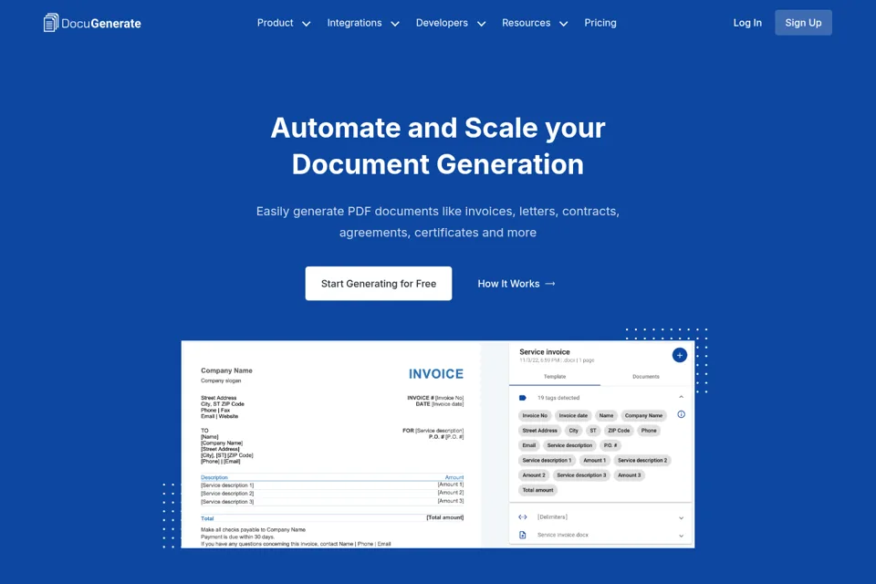 Aperçu de la landing page