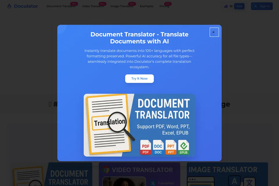 Aperçu de la landing page