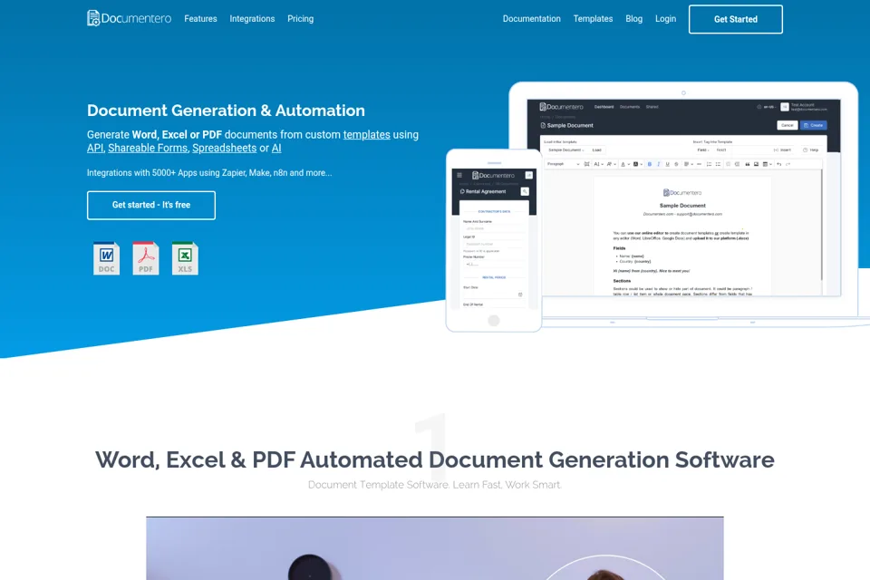 Aperçu de la landing page