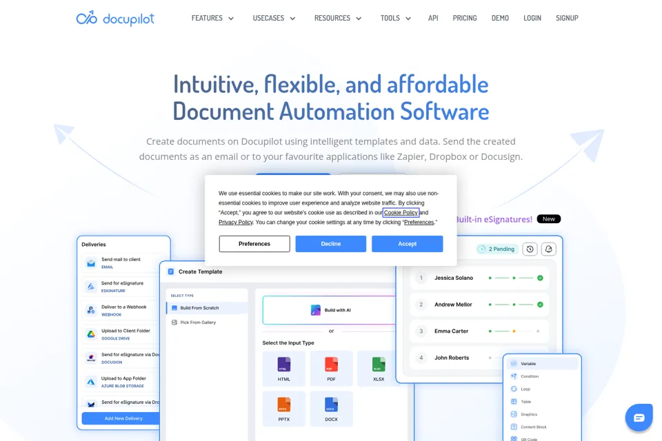 Landing page preview