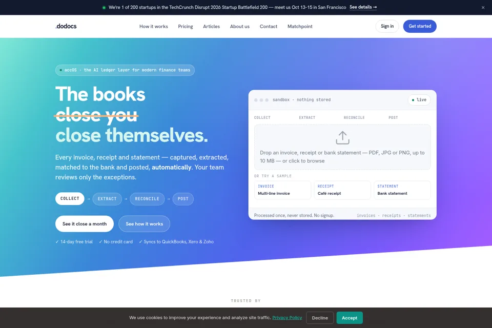 Aperçu de la landing page