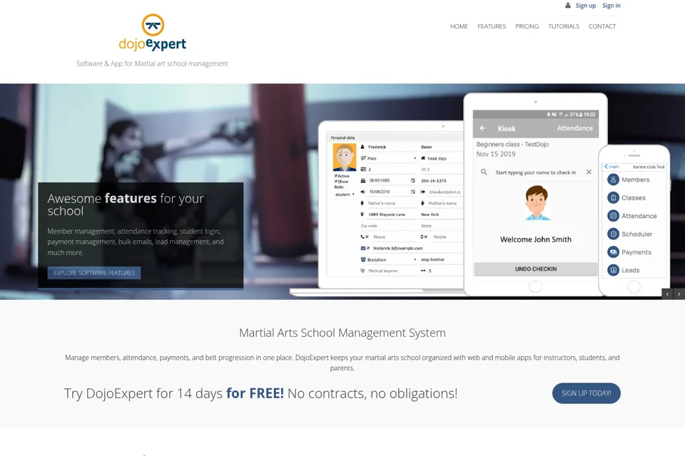 Aperçu de la landing page
