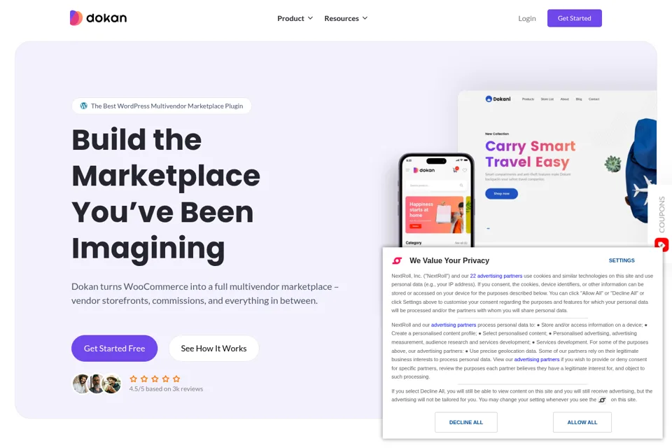 Landing page preview