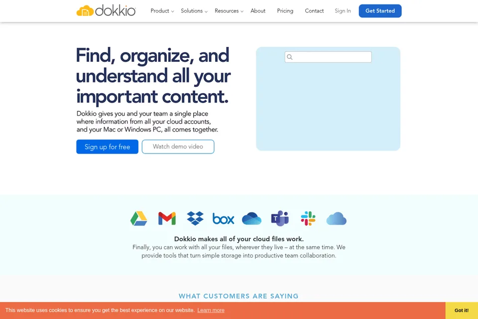 Aperçu de la landing page