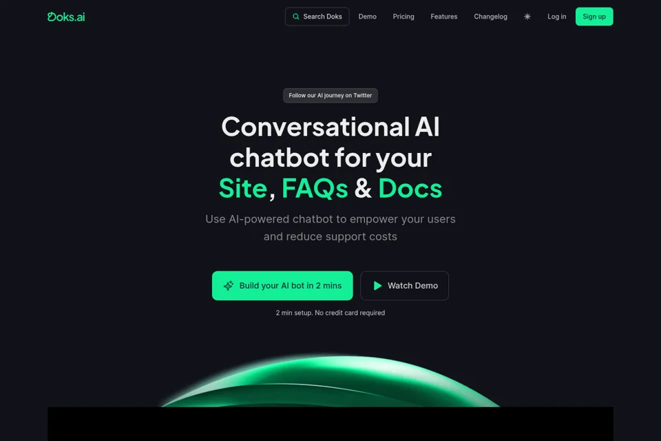 Aperçu de la landing page