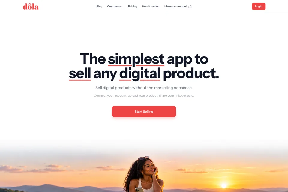 Aperçu de la landing page