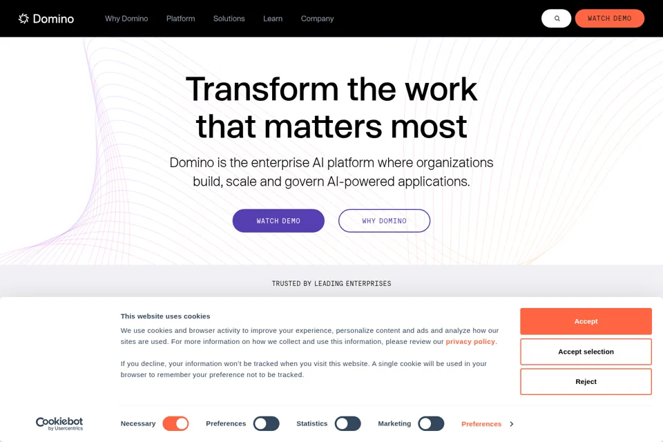 Aperçu de la landing page