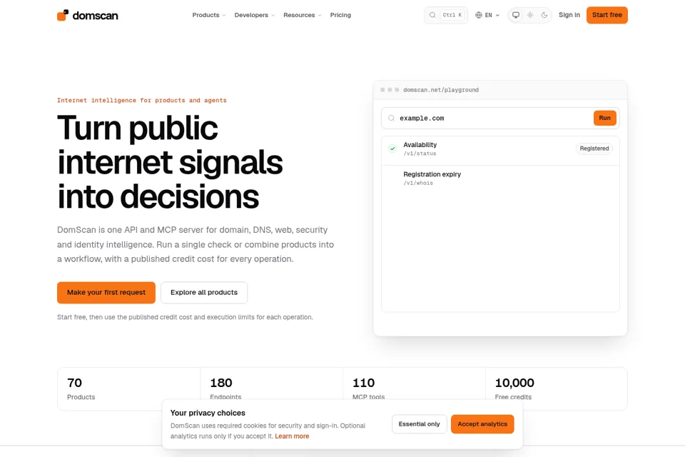 Landing page preview