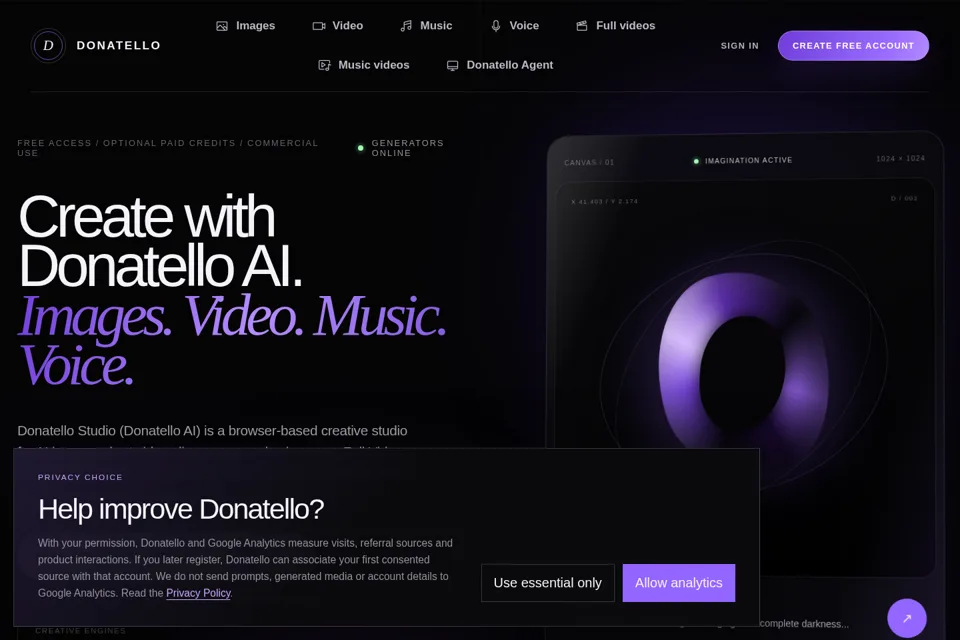 Landing page preview
