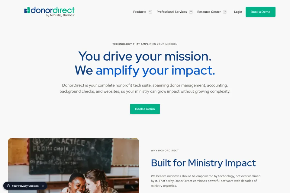 Aperçu de la landing page