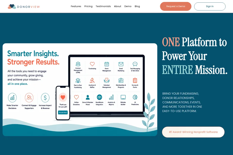 Aperçu de la landing page