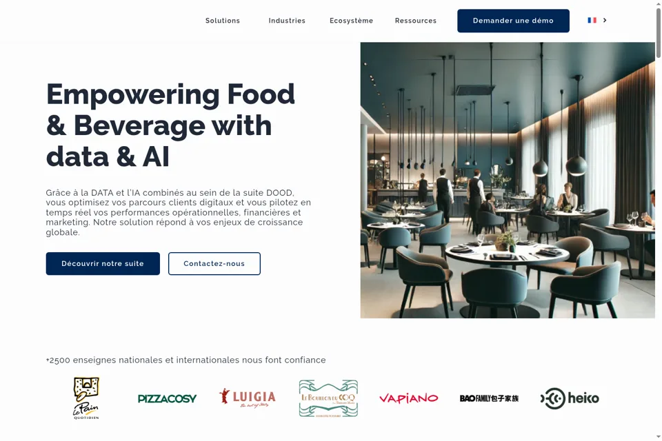 Aperçu de la landing page
