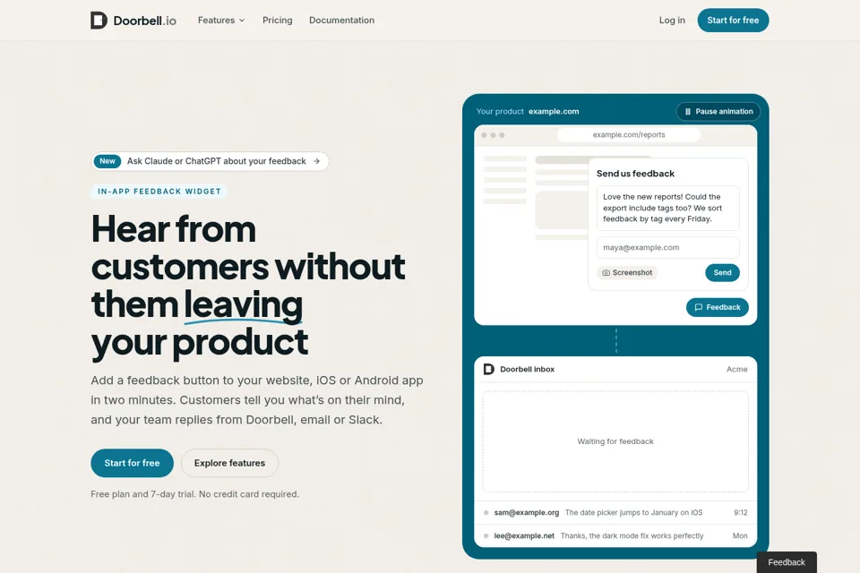 Aperçu de la landing page