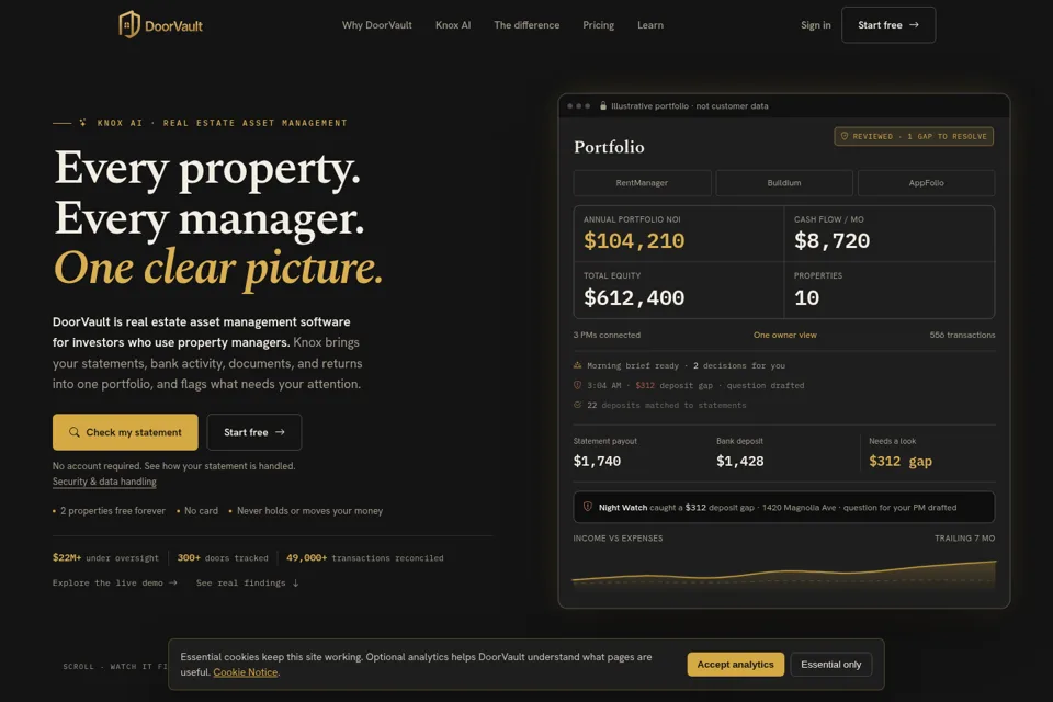 Aperçu de la landing page
