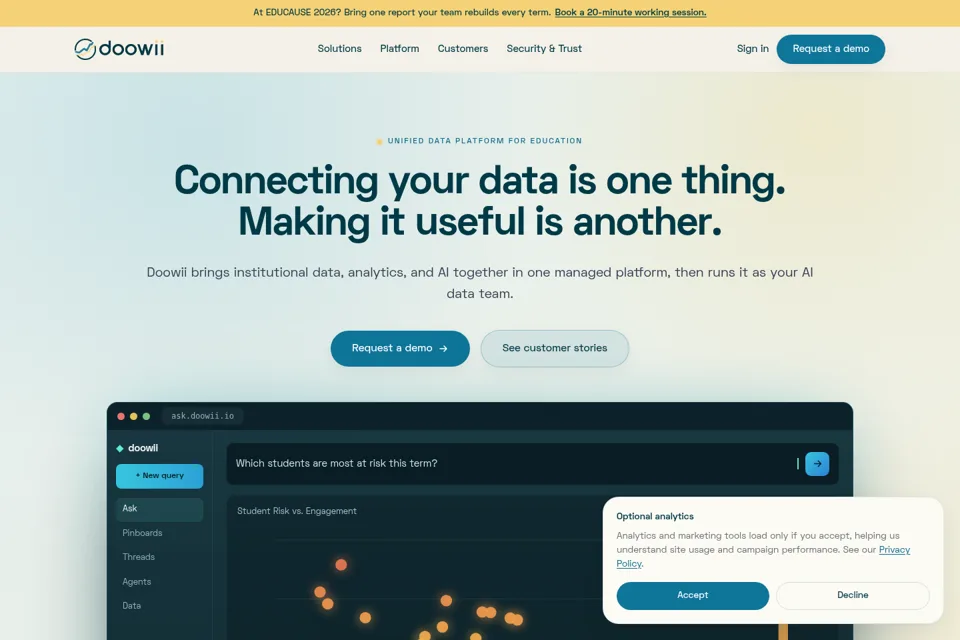 Aperçu de la landing page