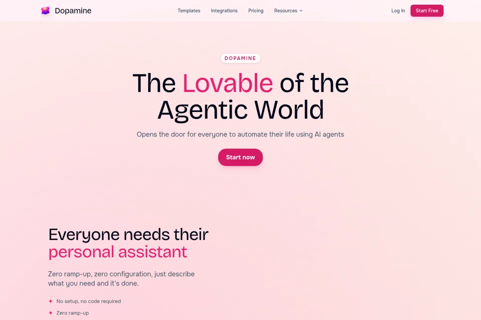 Aperçu de la landing page