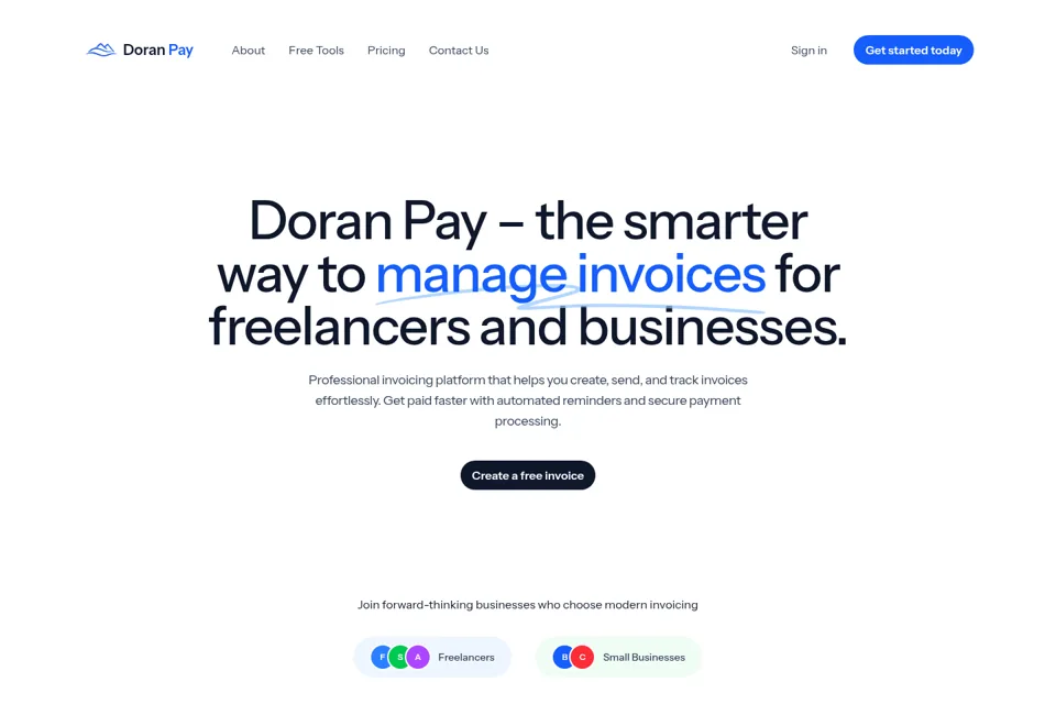 Aperçu de la landing page