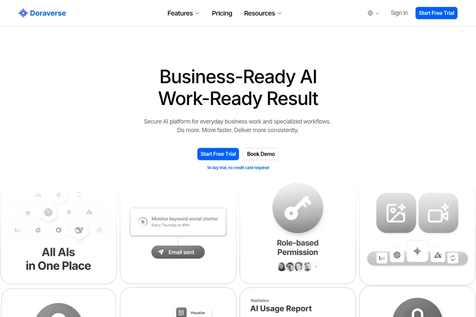 Aperçu de la landing page
