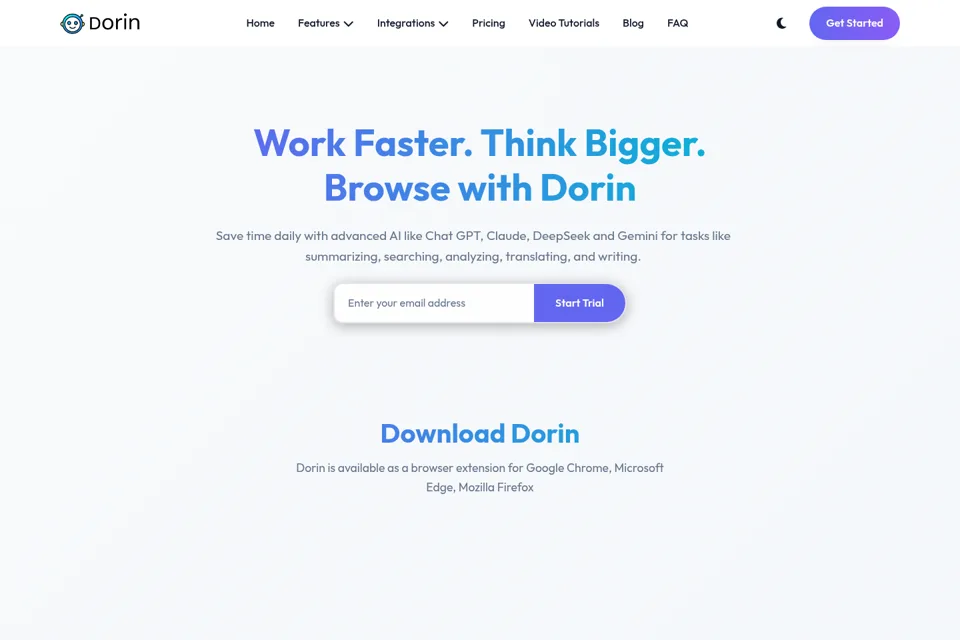 Aperçu de la landing page