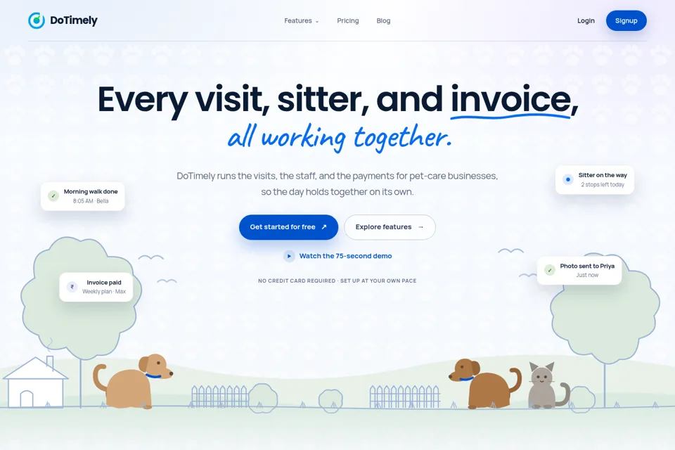 Aperçu de la landing page