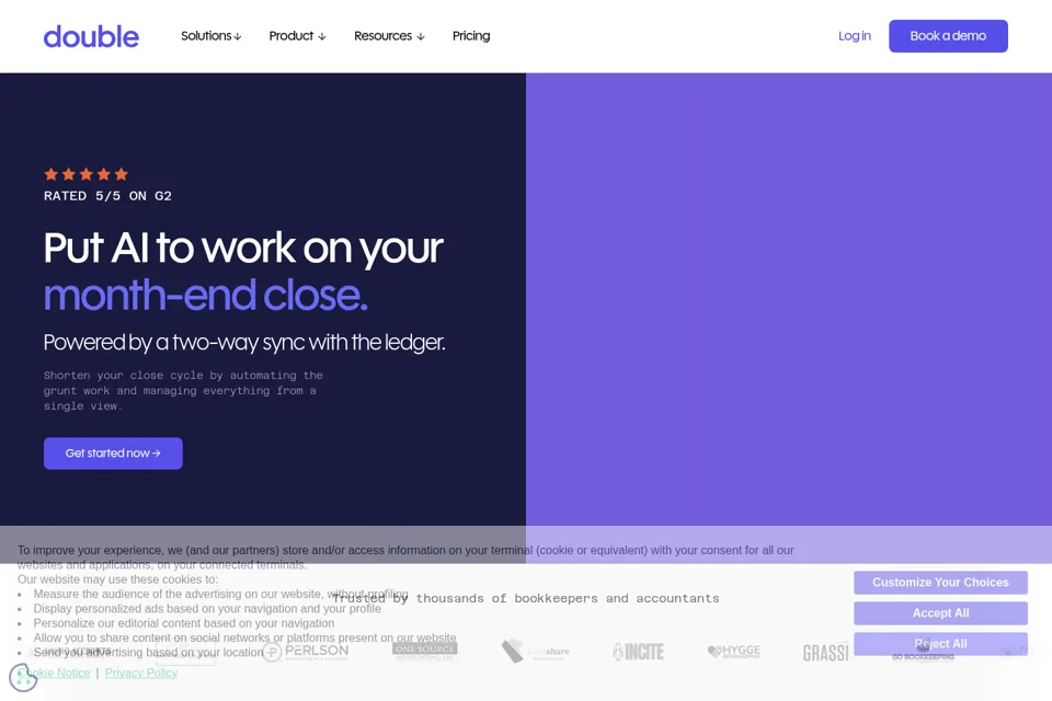 Aperçu de la landing page